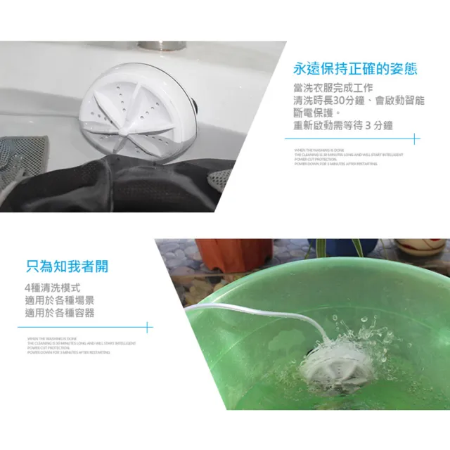 【AFAMIC 艾法原廠正貨】多功能超聲波渦輪氣泡旋轉輕便旅行智能USB迷你洗衣器(內褲機 襪子機)