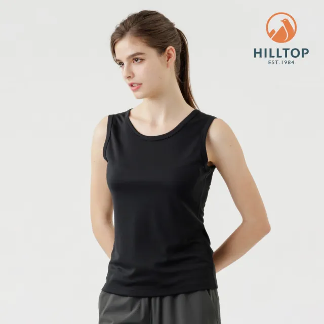 【Hilltop 山頂鳥】Polygiene抗菌吸濕快乾背心 女款 黑｜PS22XF04ECA0