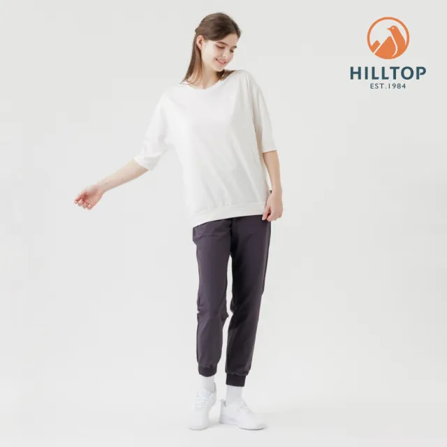 【Hilltop 山頂鳥】ZISOFIT Polygiene抗菌抗UV吸濕快乾五分袖T恤 女款 白｜PS04XFN1ECB0