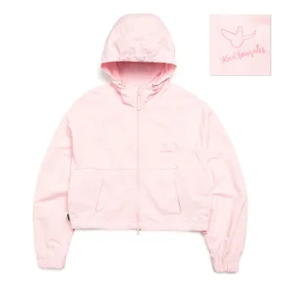 【Mark Gonzales官方旗艦】女裝 小天使 LOGO 短版連帽防風外套-粉紅色