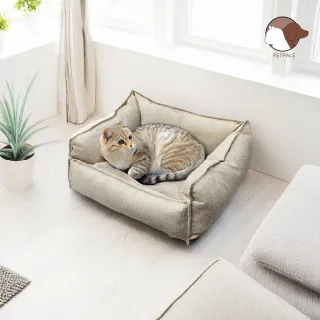 【Petpals】灰韻緹花│米韻麻布寵物床-S(貓跳台/貓窩/貓爬架/貓樹/睡墊/貓抓柱)