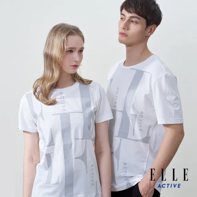 【ELLE ACTIVE】女款 印花圓領短袖T恤-白色(EA25S2F1604-90)