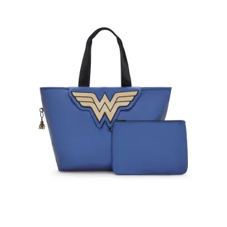 【KIPLING】（網路獨家款）KIPLING X WONDER WOMAN 質感亮藍手提肩背托特包-RAAJA