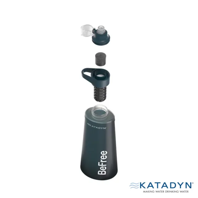 【KATADYN】BeFree AC 個人隨身濾水器 1.0L 岩石藍 Slate Blue 8021402(馬布谷戶外)