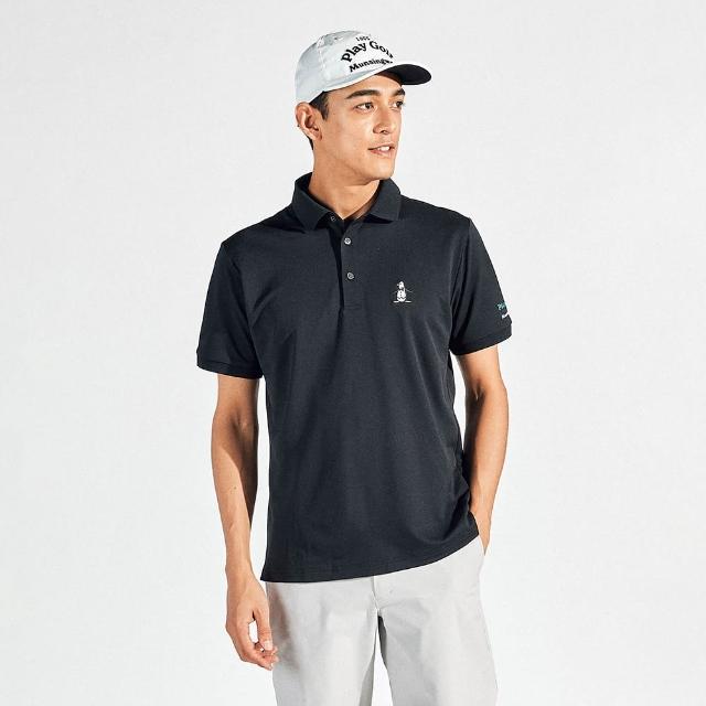 【Munsingwear】企鵝牌 男款黑色三色企鵝設計吸汗速乾舒適柔滑防曬遮熱多機能短袖POLO衫 MGVJ2081