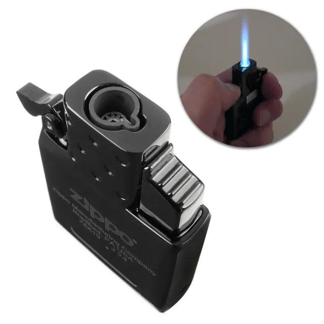 【Zippo】噴射式藍火機芯-按壓式電子點火(單火焰黑色款 NO.65864)