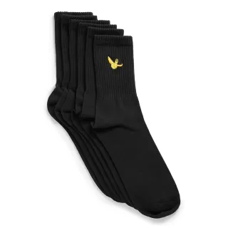 【Mark Gonzales官方旗艦】小天使刺繡中筒襪-黑色(3雙組)