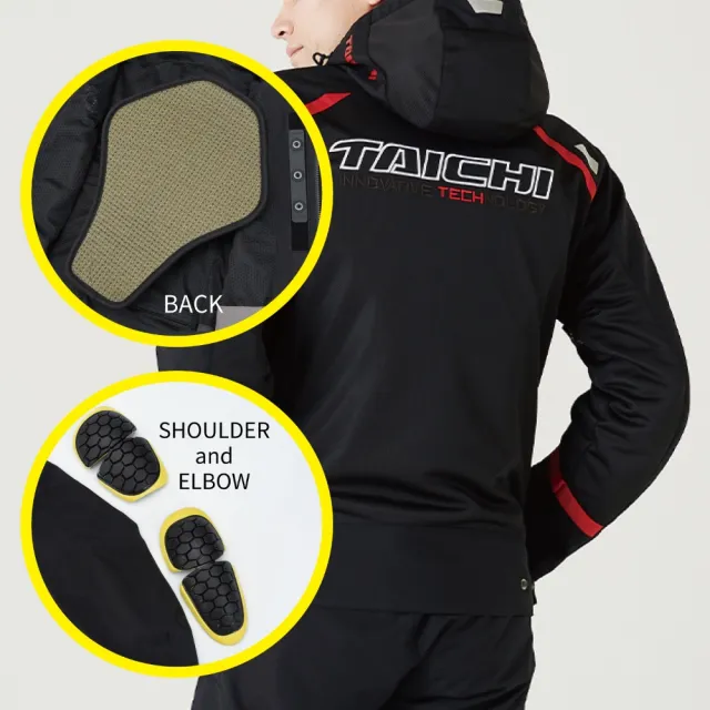 【RS TAICHI】RSJ341 七件式護具透氣快乾連帽可拆防摔衣