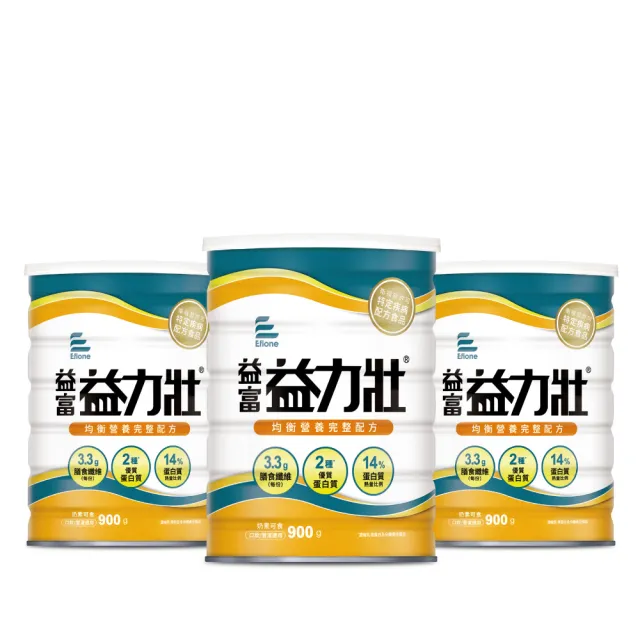 【益富】益力壯 營養均衡配方 900g*3罐(乳清蛋白+黃豆蛋白)