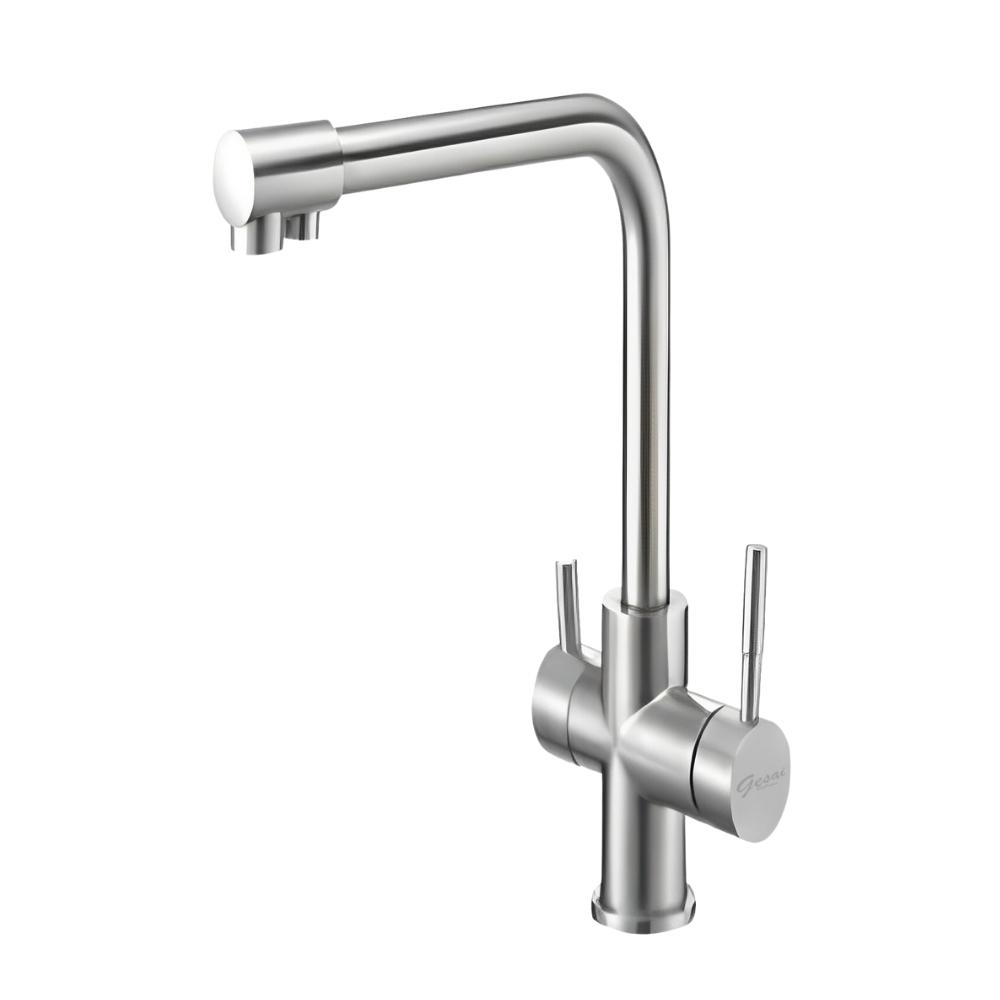 GESAI 格賽 MWAR-3100 檯面單槍水龍頭,專為現代廚房設計,提供穩定水流與耐用效能。享有長達10年保固,正常使用下非人為損壞免費維修(不含耗材如陶瓷芯、把手蓋、墊片、軟管、噴頭、抽拉管,一年內耗材免費更換)。不保固範圍包括操作不當、天災、酸鹼清潔液損壞或水垢生鏽等。保固需出示蓋章保固卡與發票,確保安心使用。 GESAI格賽 MWAR-3100