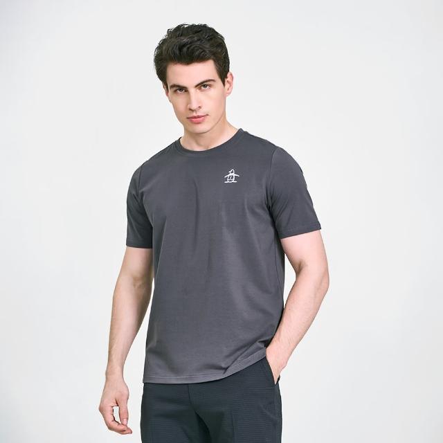 【Munsingwear】企鵝牌 男款深灰色品牌經典LOGO圖案印花純棉舒適百搭短袖T SHIRT MGVL2509