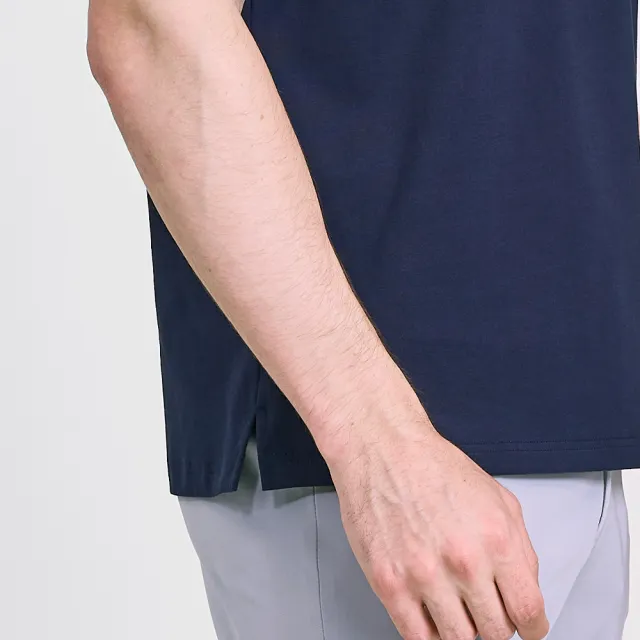 【Munsingwear】企鵝牌 男款藏青色企鵝排排站棉彈性舒適百搭短袖T SHIRT MGVL2508