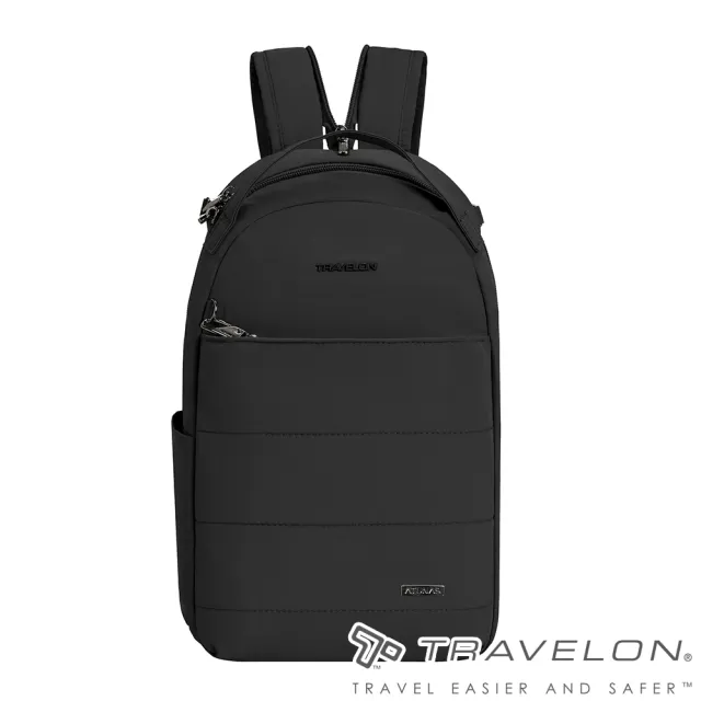 【Travelon】聯名款/Roam防盜RFID後背包(TL-43679A黑/防竊釦環/戶外休閒/出國旅遊/通勤/防盜網)