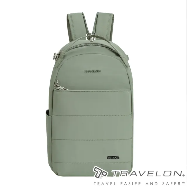 【Travelon】聯名款/Roam防盜RFID後背包(TL-43679A綠/防竊釦環/戶外休閒/出國旅遊/通勤/防盜網)