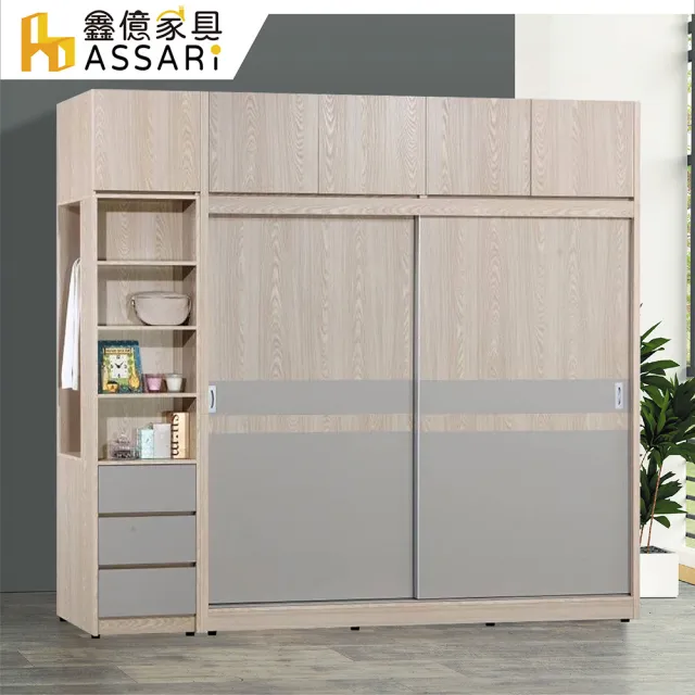 【ASSARI】8.6尺瑪仕加高收納多功能衣櫃(寬257x深59x高250cm)