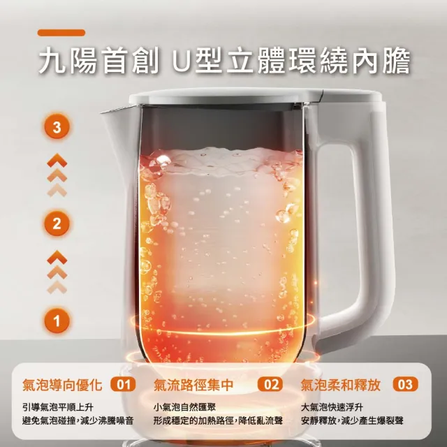 【JOYOUNG 九陽】醫療級316無縫一體內膽溫控輕音快煮壺(W17N-KE4G)