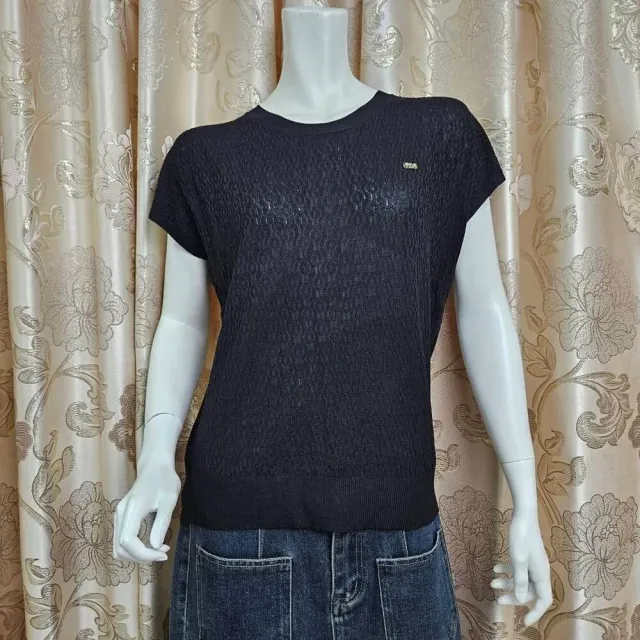 【SuperWands】小包袖緹花針織衫