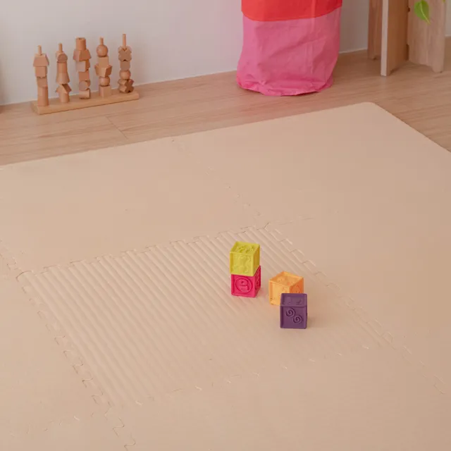 【PatoPato】居家草蓆紋1箱9片／60x60x1.2cm巧拼地墊／3款任選／附贈18條邊條(巧拼地墊／拼接地墊)
