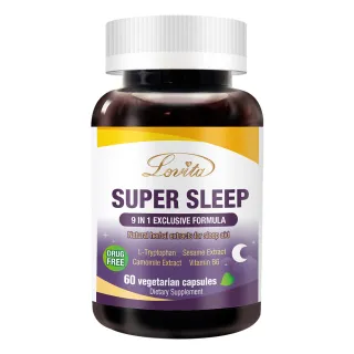 【LOVITA愛維他】舒安眠素食膠囊(60顆 芝麻素 GABA 色胺酸 鈣 鎂 香蜂草 洋甘菊 西番蓮)