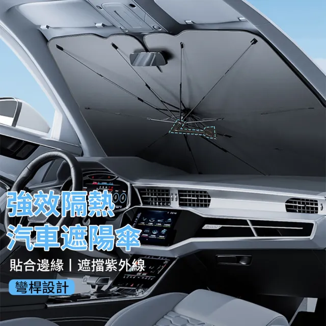 【YOLU】傘式防曬降溫汽車遮陽傘 前檔隔熱遮陽板 加粗十骨車用遮光傘 遮陽玻璃板罩(汽車隔熱板/遮陽簾)