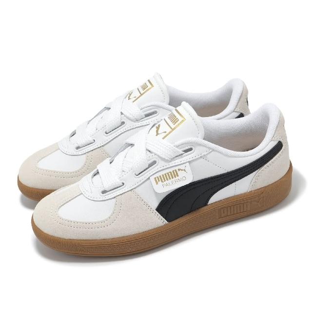 【PUMA】休閒鞋 Palermo Wide Lace SD 女鞋 米白 白 黑 復古 膠底 402109-01 