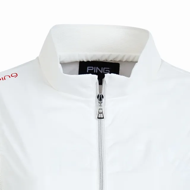 【PING】女款透氣網內裡抗UV高爾夫薄背心-白(防潑水/防風透氣/GOLF/RB25115-87)