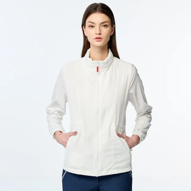 【PING】女款透氣網內裡抗UV高爾夫薄外套-白(防風透氣/防潑水/GOLF/RC25115-87)