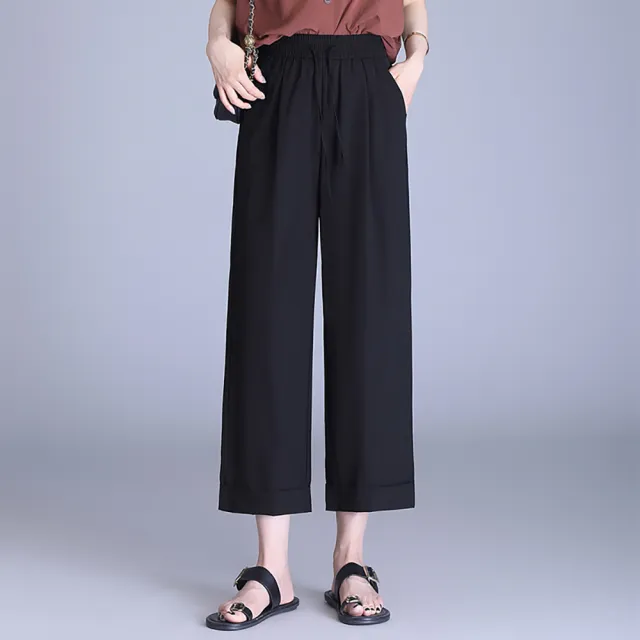 【麗質達人】9556休閒百搭八分-二色KF(M-4XL)