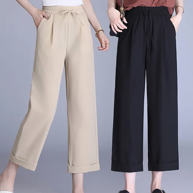 【麗質達人】9556休閒百搭八分-二色KF(M-4XL)