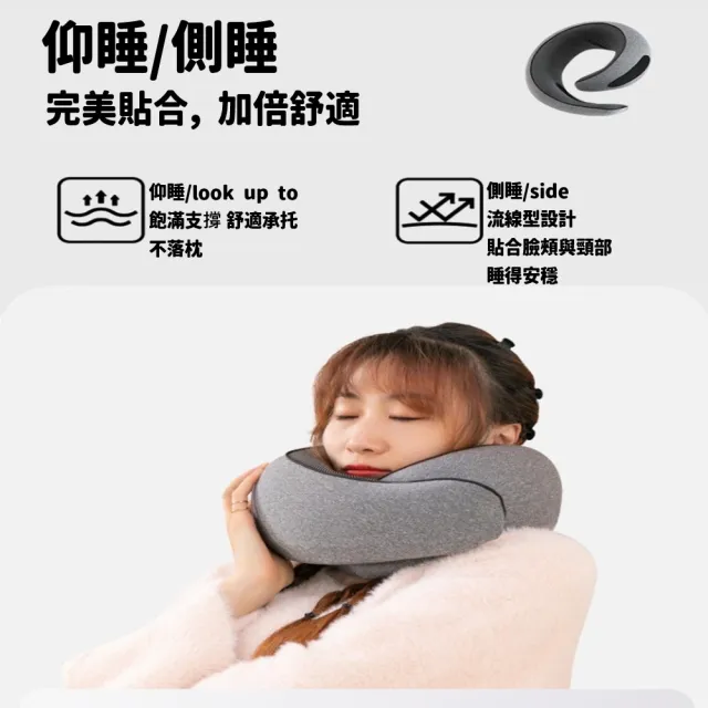 JG國際 U型枕 蝸牛記憶棉護頸枕 旅行用脖枕 360度全支撐(U型枕 護頸枕 充氣枕 記憶棉 旅行用品)