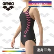 【arena】女連體三角 訓練款 泳衣專業運動訓練露背抗氯泳裝遮肚顯瘦 限量 春夏新款(TSM4030W)