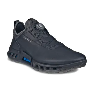 【ecco】M GOLF BIOM C4 健步旋鈕鞋帶經典防水高爾夫球鞋 男鞋(黑色 13042401001)