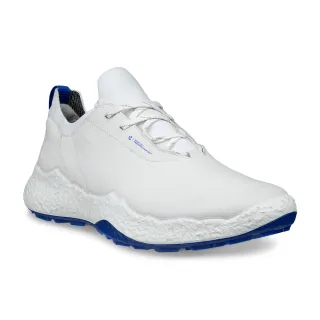 【ecco】M GOLF BIOM H5 健步襪套式真皮防水高爾夫球鞋 男鞋(白色/藍色 13801461109)