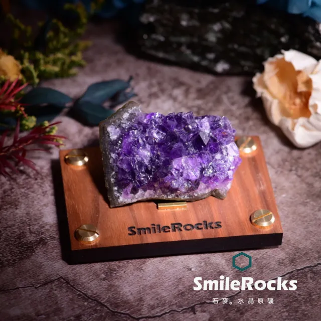 【SmileRocks 石麥】石麥水晶原礦   紫水晶片原礦No.104510406(SmilePad 6X9底板)