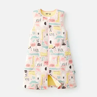 【mamaway 媽媽餵】抗菌防踢被 派對動物 拉鍊款 秋冬款0-24M、3Y以上(嬰幼兒防踢背心)