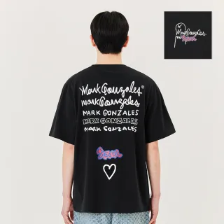 【Mark Gonzales官方旗艦】男女同款 首爾 TYPO 文字圖案T恤-黑色