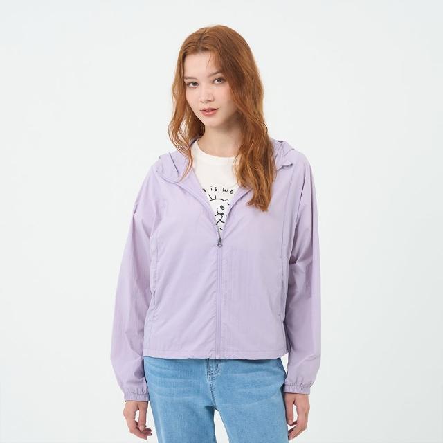 【GIORDANO 佐丹奴】女裝抗UV涼感連帽外套 G-Motion Tennis系列(34 藤花紫)
