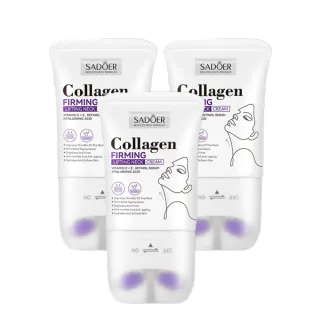 SADOER 膠原蛋白Collagen滾輪美頸霜3入組(補水 緊致 提亮 修復)