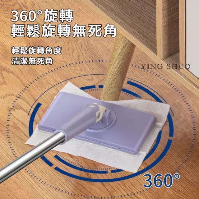 買一送一（共送20塊布）平板拖把 懶人免手洗(乾濕兩用除塵 抹布 全自動秒拆)