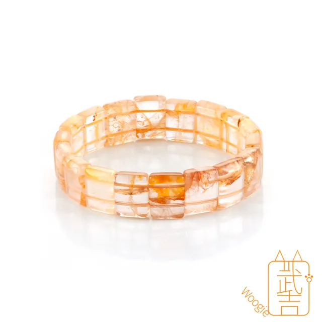 【Woogie武吉珠寶】黃膠花水晶手排(14-15mm)