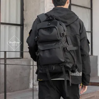 【MoodRiver】雙肩背包 後背包 筆電後背包 旅行背包 男生背包(防潑水 寬肩帶 胸前扣 多隔層 大 