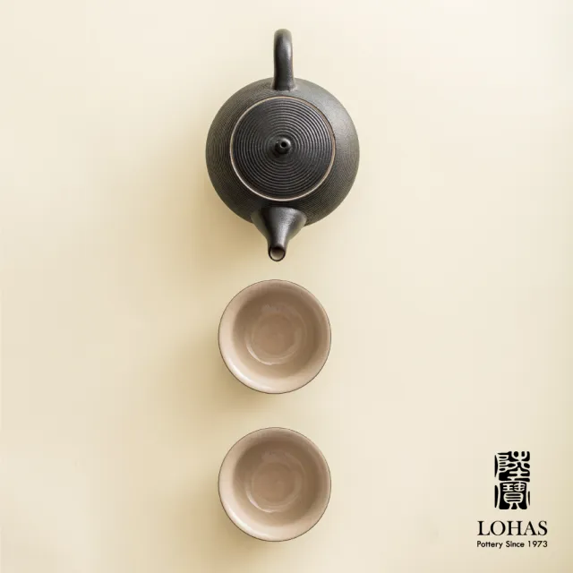 【LohasPottery 陸寶】旋轉壺自在茶組-禪風黑/禪風白(一壺兩杯+活水球)
