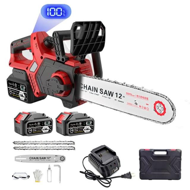 【Ogula 小倉】鏈鋸機 4280W 可鋸60公分 帶電量顯示 12寸無刷鏈鋸（十節兩電）2鏈條(電動鋸子/伐木鋸)