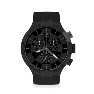 【SWATCH】CHECKPOINT BLACK 大錶面手錶/男錶/女錶/瑞士製造 SB02B400(47mm)