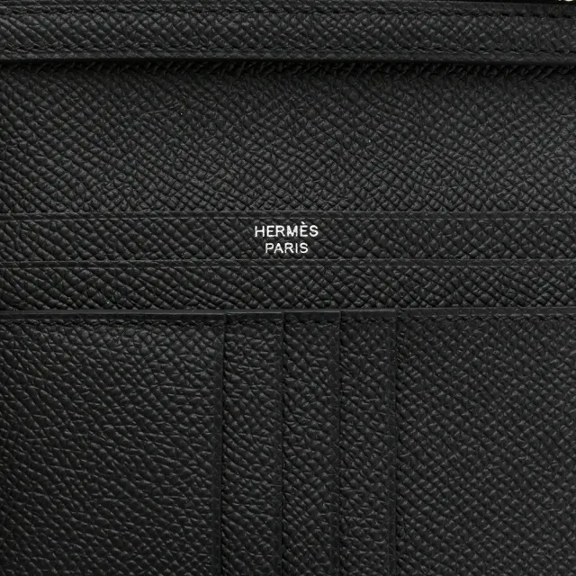 【Hermes 愛馬仕】Bearn雙折短夾(黑/銀)