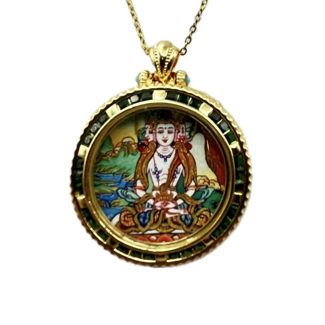 【藏古祥館】大日如來唐卡A0060(大日如來 唐卡 生肖羊 猴 平安 吉祥)