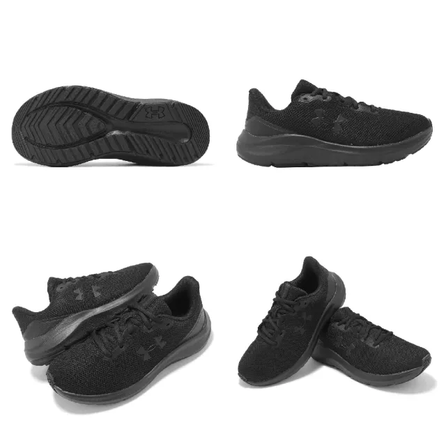 【UNDER ARMOUR】慢跑鞋 Charged Pursuit 4 女鞋 黑 緩衝 透氣 全黑 運動鞋 UA(3028261002)