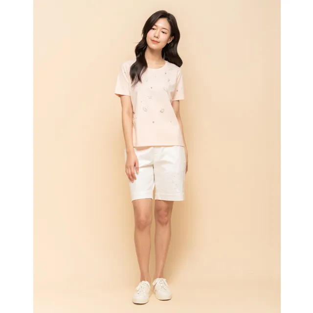 【perng yuh 芃諭名品】*清新愜意 繡飾 棉感 短褲(2025 SS Collection|4A春夏新品上市)