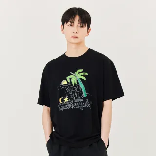 【Mark Gonzales官方旗艦】男女同款 涼感夏日棕櫚樹T恤-黑色