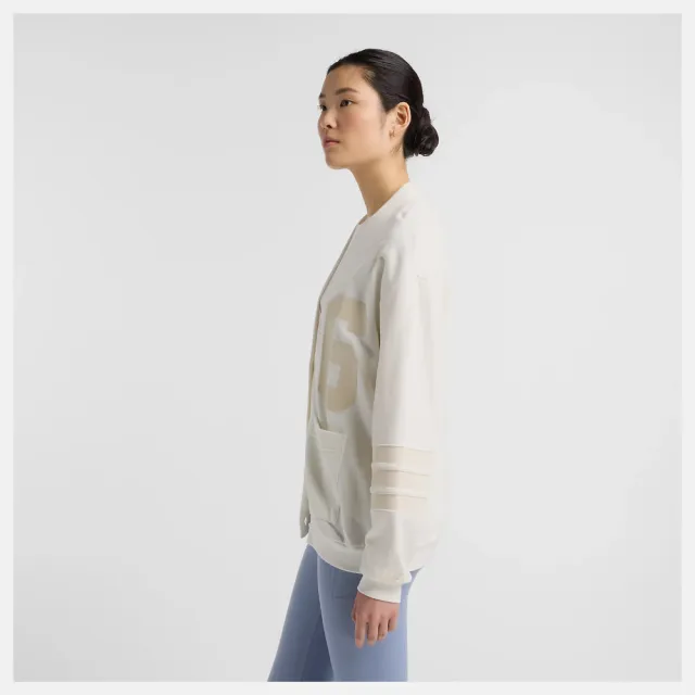 【NEW BALANCE】NB 外套 女 棉質 刷毛 美規 米白 WT51515SST